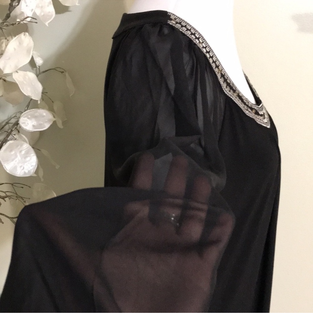Elegant WHBM Bejeweled Collar Dress - Black - Picture 4 of 7